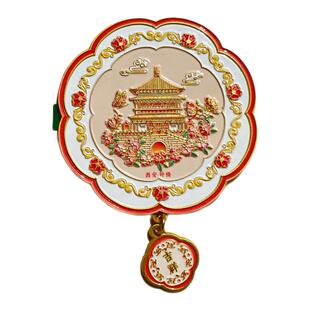 国风文创西安随身镜大雁塔钟楼永宁门桃花镜子国潮纪念礼品伴手礼