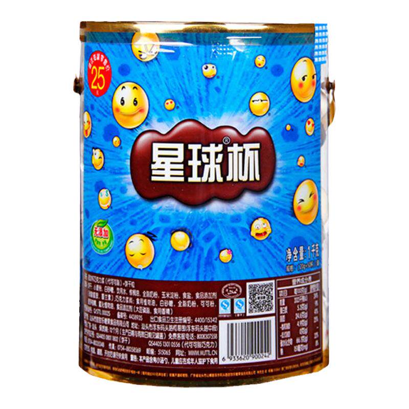 甜甜乐星球杯巧克力桶装休闲零食