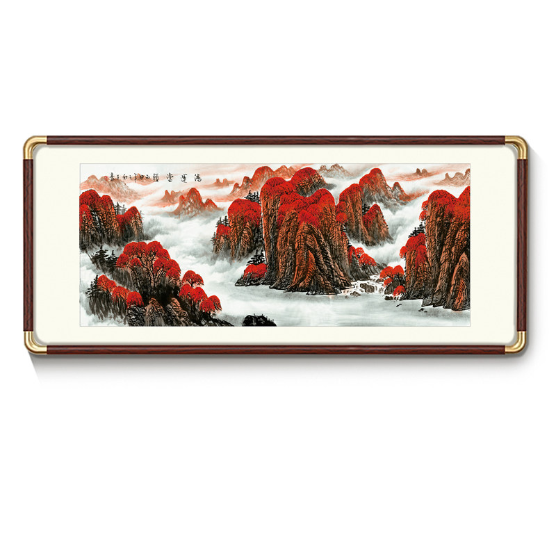 办公室流水生财装饰画挂画