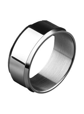 男士光面霸气风钛钢饰品刻字戒指