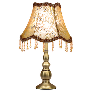 欧式现代简约家用卧室床头灯客厅触摸创意田园温馨可调光布艺台灯