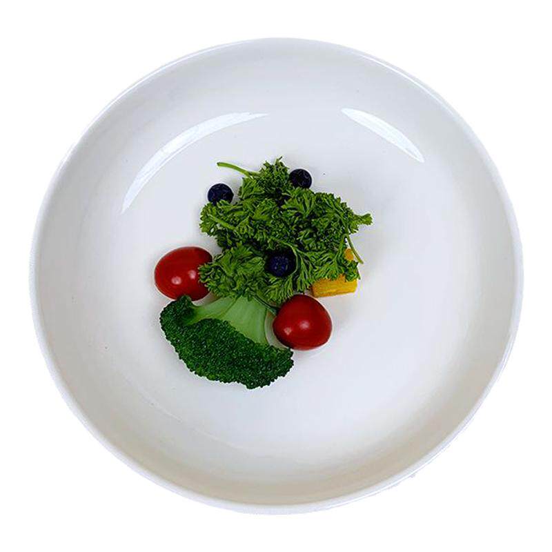 纯白菜盘商用窝盘深口盘子餐具陶瓷盘家用汤盘深盘创意餐具蒸鸡蛋
