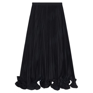 邱莹莹 HELA AOMI “步履生花”斜纹肌理中长款高腰设计半身裙