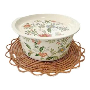 加厚搪瓷盖平盖盆搪瓷盖碗搅拌馅料盆带盖汤盆冒菜盆猪油罐可加热