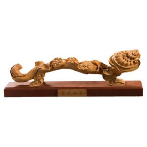 黄杨木雕刻纯手工家居客厅办公室装饰摆件送礼收藏工艺品灵芝如意