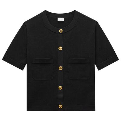 OCHIRLY欧时力圆领香风短袖针织