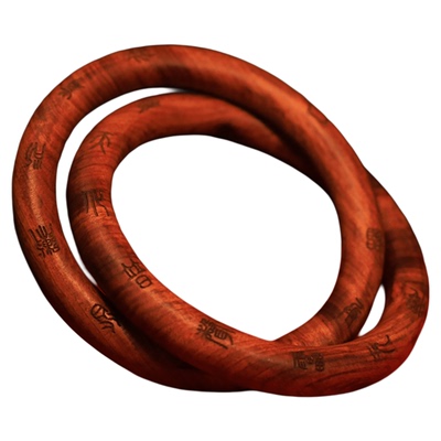 【龙虎山上清阁】雷击枣木乾坤圈桃木阴阳环木雕道系男女吊坠把件