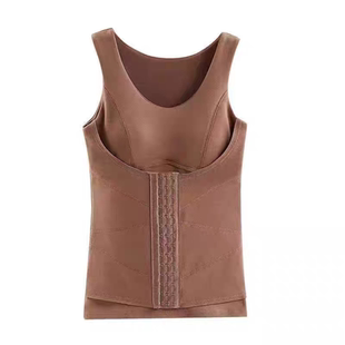 内衣发热德绒保暖背o心女带打底塑型修身排扣收腹胸垫加厚保暖秋