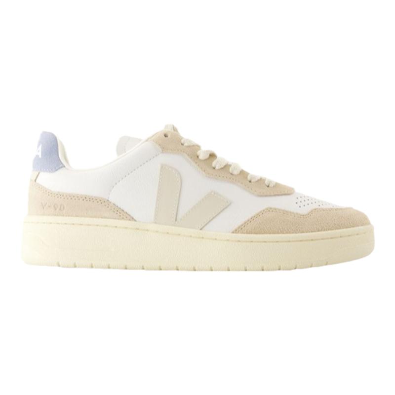 Veja V-90 纯白色牛皮运动鞋
