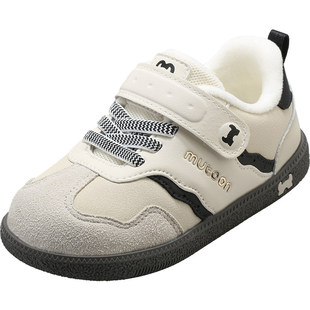 牧童儿童板鞋2025冬季新款男童潮酷软底休闲鞋子加绒保暖女童棉鞋