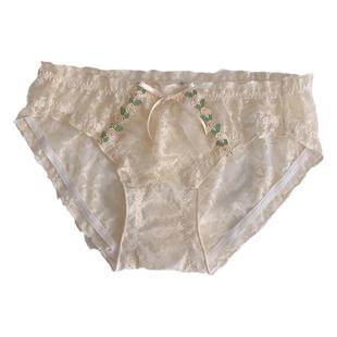 松茶可可’小香风蕾丝透气少女内裤女士三角裤纯欲风甜美2024新款
