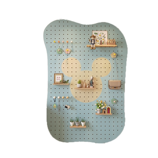 实木洞洞板入户玄关置物架配件免打孔装饰展示架挂衣架一体