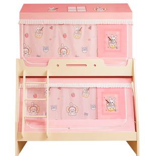 2025新款A类子母床上下铺遮光帘蚊帐梯形家用防摔儿童卧室高低床