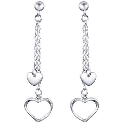 周生生pt950铂金爱心心形耳饰