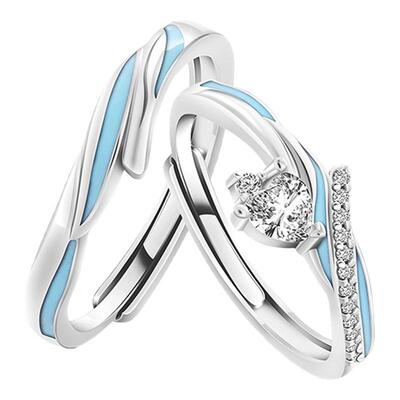 VIVIWELL莫比乌斯925银情侣对戒