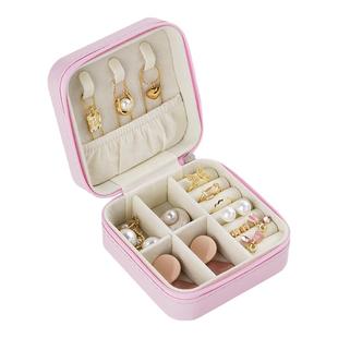 便携式首饰盒耳钉耳环项链戒指收纳盒小型精致迷你家居饰品盒子