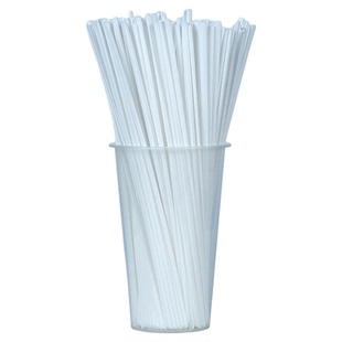 一次性白色三品茶热饮咖啡塑料奶茶小孔吸管斜口耐高温独立纸包装