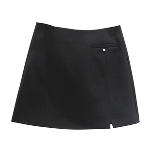 希贝尔茜茜高腰短裙女2026春夏开叉A字裙防走光XIBEIERXIXI半身裙