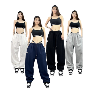 ROKBBK－K/布韩街舞潮牌宽松运动裤刺绣街舞长裤爵士舞jazz裤子女