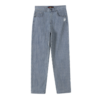 ONIARAI/鬼洗26春季新品鬼洗复古条纹牛仔高腰直筒牛仔裤 25B5303