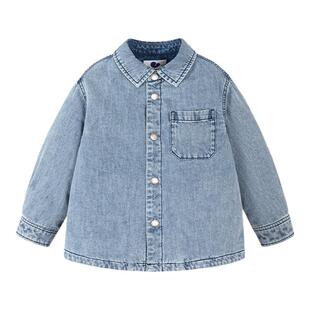 迷你巴拉巴拉男童牛仔羽绒服轻薄款儿童翻领冬季外套2025新款童装