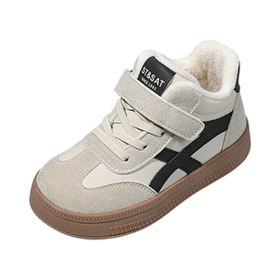 星期六童鞋保暖加绒高帮板鞋男童运动鞋冬季2025新款女童休闲棉鞋