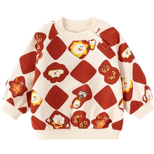 巴拉巴拉宝宝卫衣男童女童加绒上衣冬装2025新款童装儿童长袖t恤