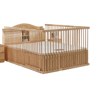 床护栏1.8米2床实木栏杆落地儿童游戏围栏宝宝婴儿床加高挡板通用