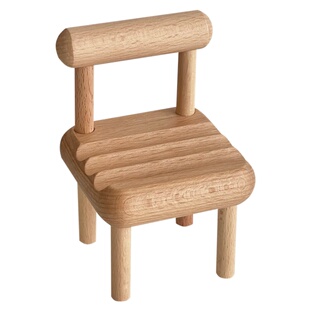 创意桌面椅子手机支架木质懒人支撑架装饰小摆件可爱实木手机座