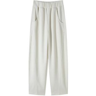 布琳达秋冬窄版阔腿裤女新款弯刀卫裤加绒女裤宽松大码香蕉拖地裤