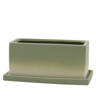 渐变色正方形长方形素烧陶瓷花盆透气吸水白陶土家用多肉兰花绿植