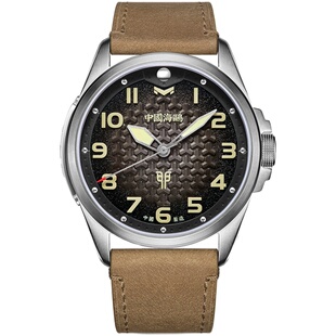 海鸥表手表男款机械表复古国潮皮带男表得胜将军兔-精钢版6153