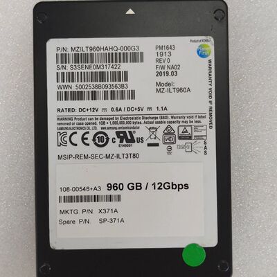 议价PM1643 960GB SAS 12Gbps企业级S