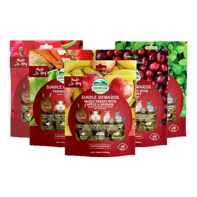 Oxbow美国爱宝互动奖励草饼宠物营养兔子龙猫磨牙零食提草饼干