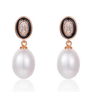 蔻润复苏耳钉天然淡水珍珠耳钉银耳饰耳环女百搭京润珍珠节日礼物