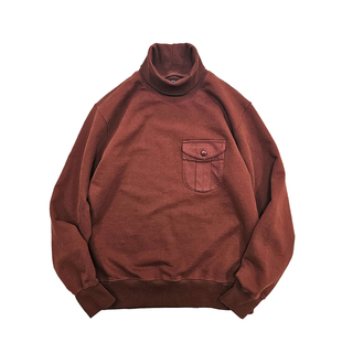 西里布复古高领长袖T套头短款卫衣男秋冬内搭防风加厚重磅非rrl