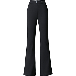 冬季夹棉加厚蚕丝棉裤微喇休闲新款高腰弹力中老年保暖松紧九分裤