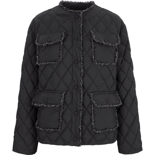 MARYLING玛俪琳秋季新品黑色圆领箱型短款羽绒服A1DGW96160