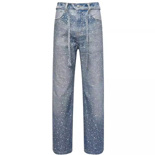 【四季】Birth of Royal Child BORC 【lisa同款】满钻牛仔裤长裤