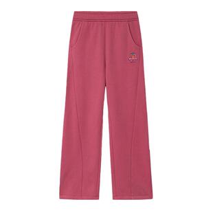 ANNA SUI安娜苏运动 秋冬季抓绒新年红色阔腿香蕉裤女款加厚高腰