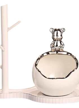 入户门口玄关放钥匙置物架收纳轻奢摆件创意客厅鞋柜暴力熊装饰品