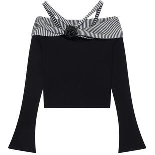 REVAN芮范设计师款甜酷辣妹风挂脖毛衫RN70601130