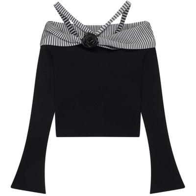 REVAN芮范设计师款甜酷辣妹风挂脖毛衫RN70601130