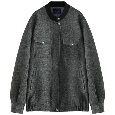 COCOBELLA人字纹羊毛外套