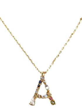 女纯银镶嵌彩宝石轻奢小众锁骨链