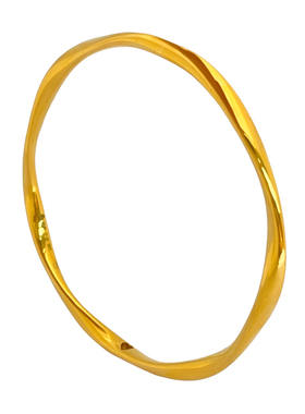 足金包银莫素圈实心比乌斯素手环