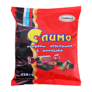 俄罗斯阿孔特正品红皮糖扁桃仁花生夹心酥脆糖果喜糖果巧克力年货