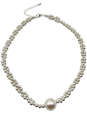 choker碎银编织珍珠项链