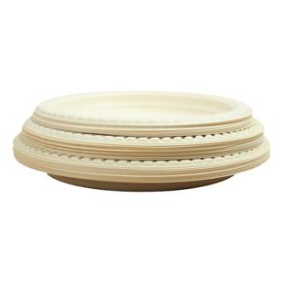 一次性餐盘可降解圆盘菜盘家用商用餐具烧烤盘野餐玉米淀粉基环保