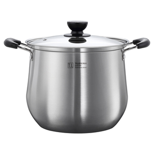 汤锅304不锈钢加厚家用蒸煮加高汤锅大容量炖锅燃气电磁炉煮锅